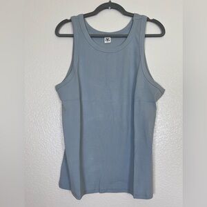 Steel blue ribbed slim fit tank, size 2X
